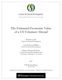 The Estimated Economic Value of a US Volunteer Abroad
