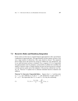 7.3 Recursive Rules and Romberg Integration - Full