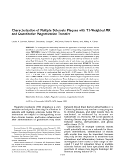 Characterization of Multiple Sclerosis Plaques with T1
