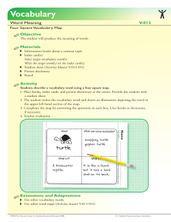 Four Square Vocabulary Map - Florida Center for Reading Research