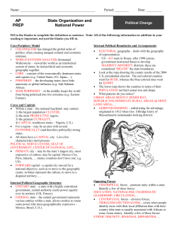 AP PREP State Organization and National Power