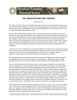the lancaster road and turnpike - Haverford Township Historical