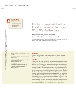 Employer Image and Employer Branding: What We Know