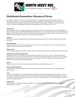 Distrubuted generation glossary of terms