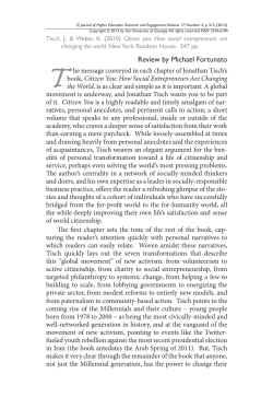 Review by Michael Fortunato - Journal of Higher Education