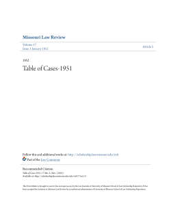 Table of Cases-1951 - University of Missouri School of Law