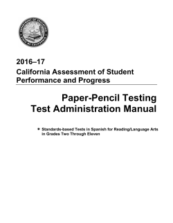 2016–17 Paper-Pencil Testing Test Administration Manual
