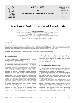Directional Solidification of Ledeburite