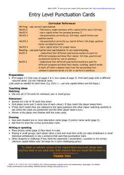 Entry Level Punctuation Cards