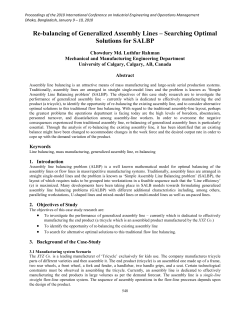 Re-balancing of Generalized Assembly Lines