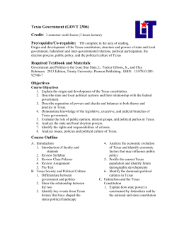 Texas Government (GOVT 2306) Required Textbook and Materials