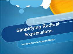 Simplifying Radical Expressions