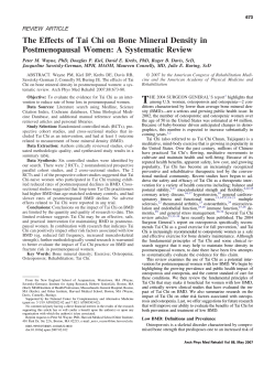 The Effects of Tai Chi on Bone Mineral Density in Postmenopausal