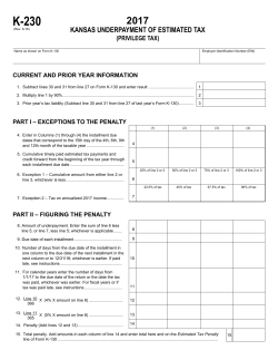K-230 - Kansas Department of Revenue