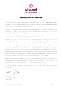 At Plusnet we are committed to running our business responsibly