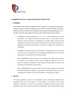 A FRAMEWORK FOR CUT CONVOCATION CONSTITUTION