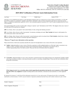 2015-2016 Verification of Parent Assets Information Form