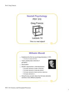 Gestalt Psychology - Purdue University