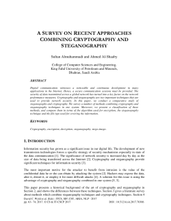 A SURVEY ON RECENT APPROACHES COMBINING
