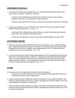 Additional Review Problems for Ch.9-10