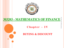 303203 - MATHEMATICS OF FINANCE