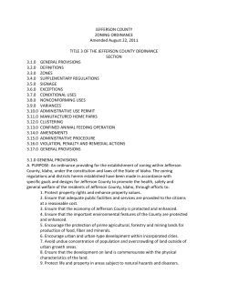 JEFFERSON COUNTY ZONING ORDINANCE Amended August 22