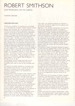 Robert Smithson: Land Reclamation and the Sublime