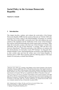 Social Policy in the German Democratic Republic