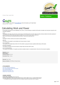 Calculating Work and Power