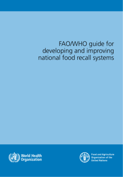 FAO/WHO guide for developing and improving national food recall