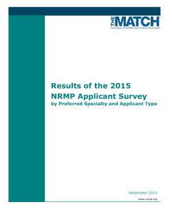 2015 NRMP Applicant Survey