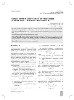 factors determining the rate of the process of metal bath components