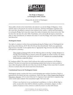 The Pledge of Allegiance in Washington Public Schools Prepared
