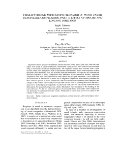 CHARACTERIZING MICROSCOPIC BEHAVIOR OF WOOD UNDER