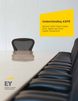 Understanding ASPE Sections 3240, Share Capital, 3251