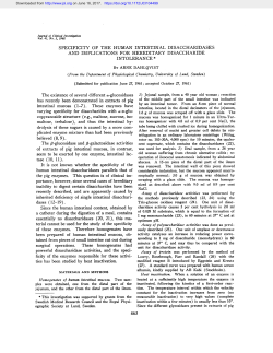 SPECIFICITY OF THE HUMAN INTESTINAL