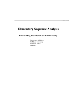 Elementary Sequence Analysis - Brian Golding