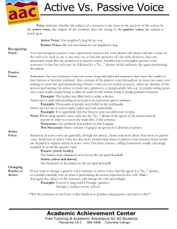 Active Vs. Passive Voice
