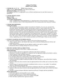 MATH 190 Path to Statistics