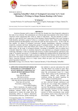 Applying Schauffler`s Role of `Ecological Conversion` in N. Scott