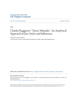 "Tenor Attitudes": An Analytical Approach to Jazz Styles and Influences