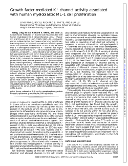 Growth factor-mediated K channel activity associated with - AJP-Cell