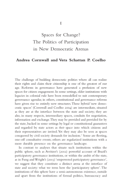 Spaces for Change? The Politics of Participation in New Democratic