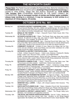 THE KEYWORTH DIARY OCTOBER 2016 No. 481