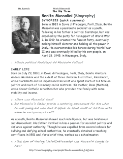Mussolini Article