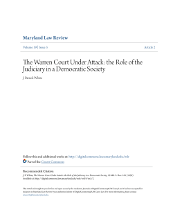 The Warren Court Under Attack: the Role of the Judiciary in a