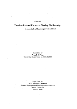 Tourism Related Factors Affecting Biodiversity