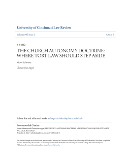 the church autonomy doctrine: where tort law should step aside