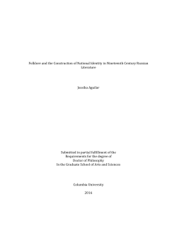 Folklore and the Construction of National Identity in Nineteenth
