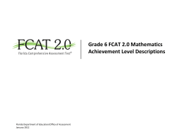 Grade 6 FCAT 2.0 Mathematics - Florida Department Of Education